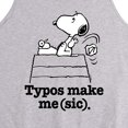 thumbnail image 2 of Peanuts - Snoopy Typos Make Me Sic - Men's Jersey Tank Top, 2 of 5
