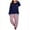 Navy, variant on qolati Tow Piece Outfits for women Cute Crew Neck Long Sleeve Shirts with Plaid Lounge Pants Pajamas Set Plus Size Soft Comfy Pjs Homewear Suits