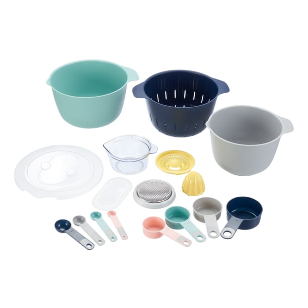 Mainstays Kitchen Accessory Set, Multi-color, 17 Pieces