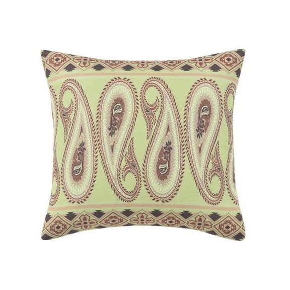 De Leon Collections 63260 16 x 16 in. Light Rock Teardrop Paisley Decorative Accent Throw Pillow, Multi Color