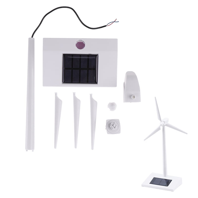 Solar Powered Windmills Model Wind Turbine ABS Plastics White 