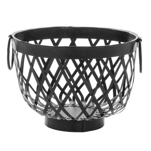 HUBERT Metal Basket with Handles Round Black - 9 1/2"Dia x 7"H