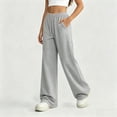 thumbnail image 5 of StSilkitty Loose Sweatpants for Boys Girls Solid Color High Waist Elastic Drawstring Wide Leg Jogger Trousers with Pockets, 5 of 9