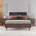 thumbnail image 2 of Pemberly Row Mid-Century Fabric Upholstered Queen Platform Bed in Gray, 2 of 7