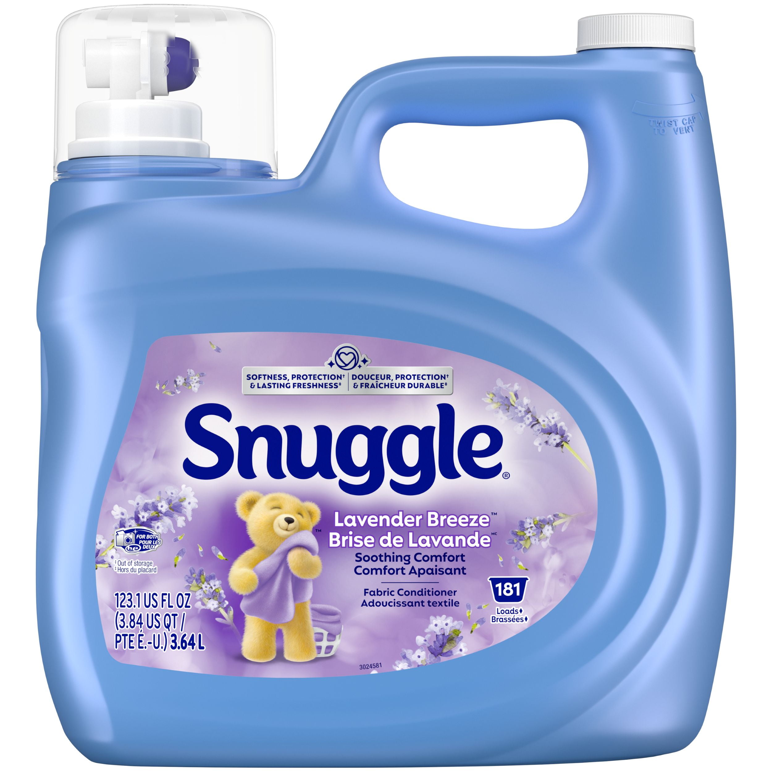 Snuggle Lavender Breeze Soothing Comfort Liquid Fabric Conditioner, 3.64 Litres, 181 Wash Loads, 1 bottle, 181 wash loads