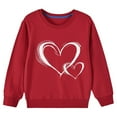 thumbnail image 4 of Utoimkio Kids Valentine's Day Crewneck T Shirt Toddler Girls Boys Heart Print Long Sleeve Blouses Oversized Tee Tops Size 2-10T, 4 of 5