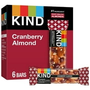 KIND Gluten Free Cranberry Almond Snack Bars, 1.4 oz, 6 Count