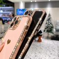 thumbnail image 4 of UBIUO Luxury iPhone 12 Pro Max Cute Case for Women,Glitter Sparkle Bling Rhinestones Case Plating Love Hearts Camera Protective Girly Case Cover Desig, 4 of 5