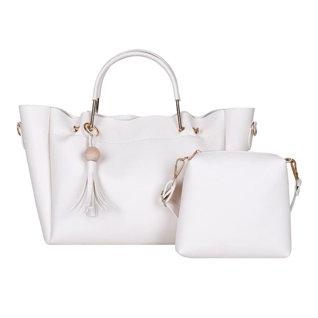 2 unids/set bolsos de hombro de Color sólido bolsos cruzados de cuero para mujer (blanco) Likrtyny Para estrenar