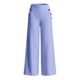 thumbnail image 7 of KIHOUT Womens Striped Waist Wide Leg Pants High Rise Elastic Back Casual Loose Fit Straight Leg Trousers with Pockets Daily Wear, 7 of 7