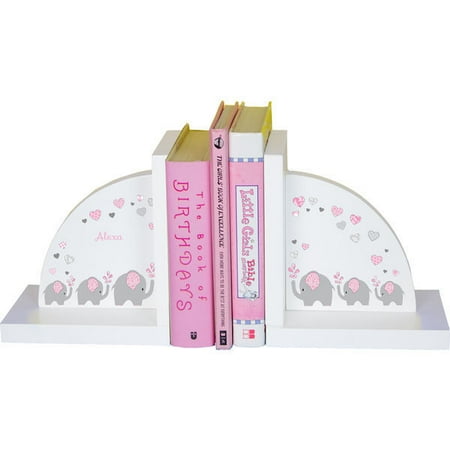 - Personalized Pink Elephant Childrens Bookends