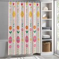 thumbnail image 6 of Spring Easter Shower Curtain Set, Waterproof Shower Curtains for Bathroom, Pink Yellow Vintage Eggs Floral Botanical Washable Fabric Cloth Bath Curtain for Bathtub Decoration with Hooks 54x78 Inches, 6 of 9