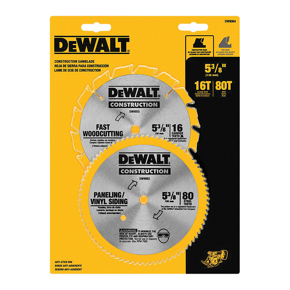 Dewalt DW9064 2pc 5 3/8" Circular Saw Blade Set