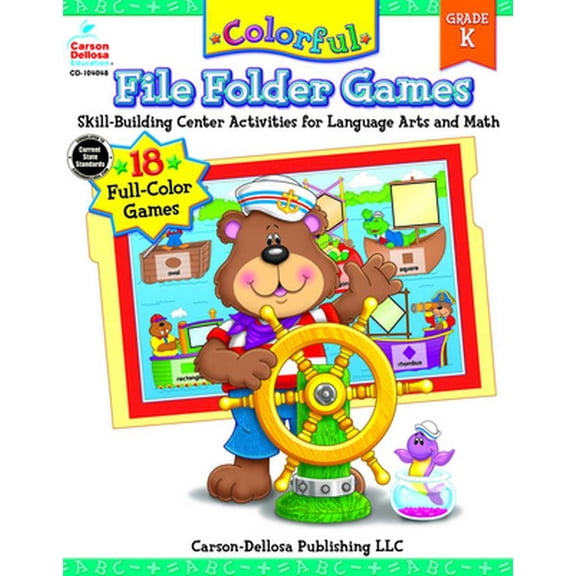 Pre-Owned Colorful File Folder Games, Grade K: Skill-Building Center Activities for Language Arts and Math (Paperback) 0887242693 9780887242694