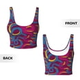 thumbnail image 5 of Haiem Colorful Snake Pattern Womens Sports Bra - U Neck Padded Low Impact Yoga Bra Workout Crop Top Gym Moisture-Wicking Workout Vest -, 5 of 9