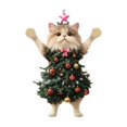 thumbnail image 2 of olkpmnmk 1Pcs 2D Flat Acrylic Hanging Cute Cat Christmas Ornament Set, Christmas Ornaments Cat Dressed in Christmas鈥慣ree Outfit Pendant, Christmas Pendants Hanging Decor, Cat Christmas Ornament, 2 of 2