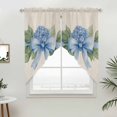 thumbnail image 5 of Hydrangea Flower Kitchen Window Curtains, Swag Curtains Valance for Bedroom Living Room Bathroom, Pastoral Blue Bow Floral Spring Lraf Rod Pocket Window Curtain Block Drapes 2 Panels 36"x45", 5 of 9