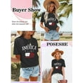 thumbnail image 6 of XCHQRTI USA Flag Shirt Women 4th of July Tee Graphic Short Sleeve Casual Memorial Day T-Shirts, 6 of 7