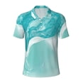 thumbnail image 2 of Daiia Teal Turquoise 1 Pattern Men’s Polo Shirts,Solid Deck Shirt,Classic Fit, Breathable Cotton Polo for Casual and Sport Wear-4X-Large, 2 of 7