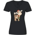 thumbnail image 3 of Inktastic Christmas Molly Moose Women's V-Neck T-Shirt, 3 of 5