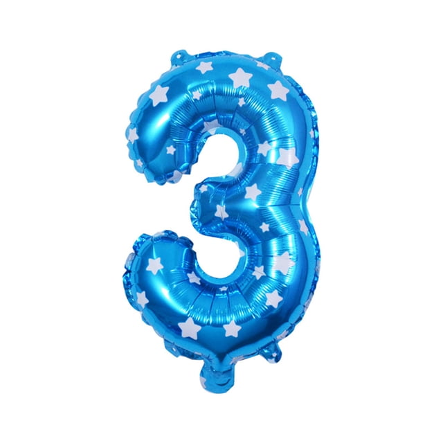 fastboy Compact And Lightweight Digit Number Balloons For Easy Setup And Cleanup Unique Number Durable Foil 3 Blue,3 16 inch
