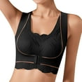 thumbnail image 4 of khonts,Women's Front Hook Closure Posture Corrector Bras Full Coverage Compression Dual Support Bra Wireless Soft Bralettes Black XL, 4 of 4