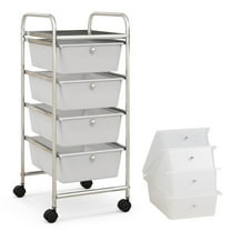 4-Drawer Cart Storage Bin Organizer Rolling with Plastic Drawers