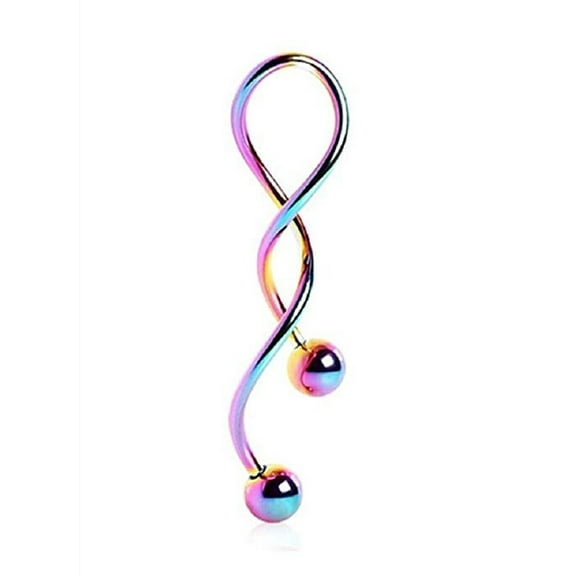 Pride Shack - Anodized Twisted Rainbow Belly Ring - Gay & Lesbian (Body Jewelry)