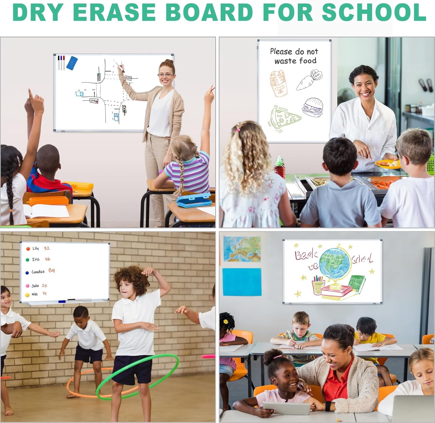 3' x 2' Magnetic Whiteboard Large Dry Erase White Board 36x24 Aluminum Presentation Whiteboard with Long Pen Tray 6 Markers 2 Erasers 12 Magnets