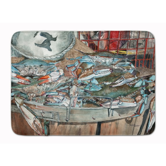 Basket Full of Blue Crabs Machine Washable Memory Foam Mat