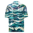 thumbnail image 5 of Men Hawaiian Shirt Short Sleeves Printed Button Down Shirts Summer Beach Mens Shirts Clearance 02-Blue 2XL, 5 of 5