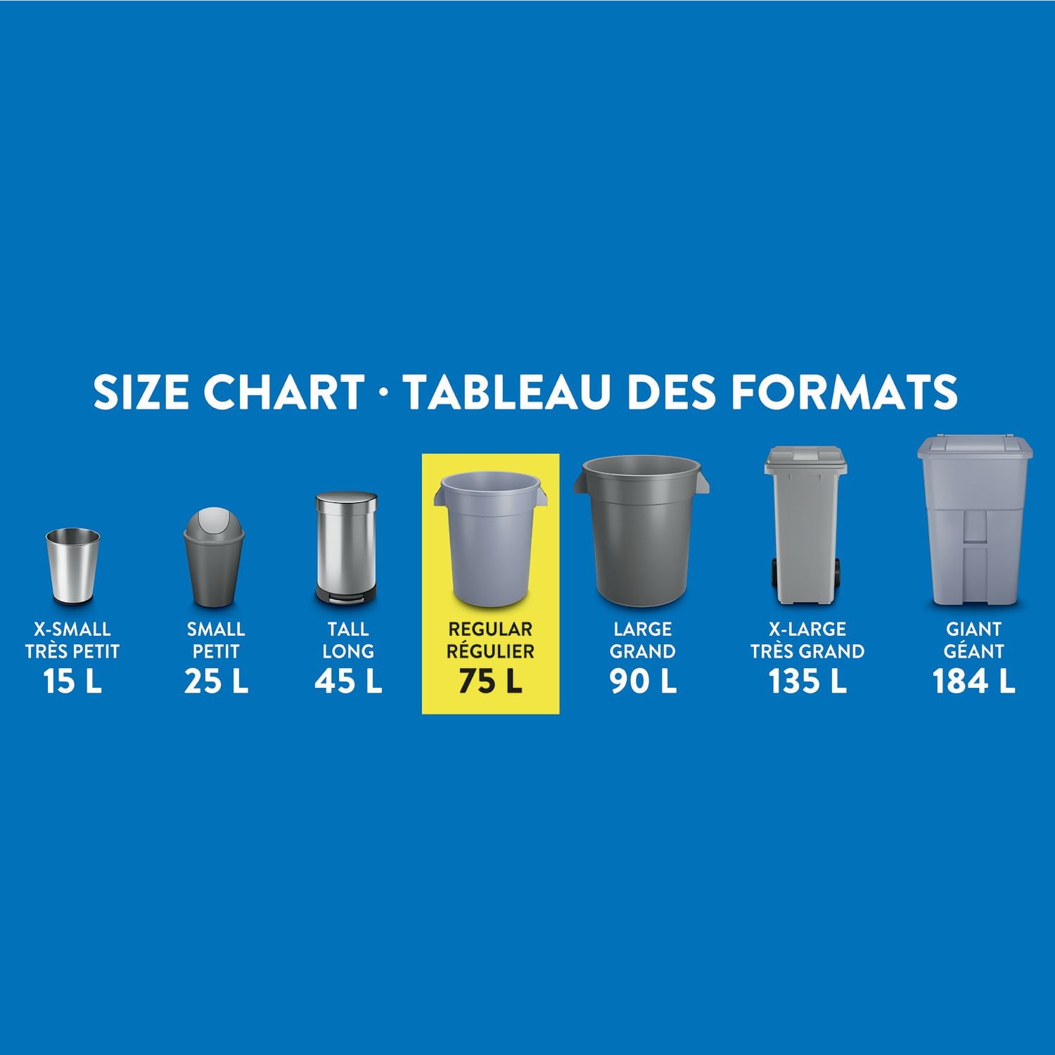 Great Value Regular Outdoor Garbage Bags, 65.1 x 82.6 cm