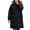 Black, variant on Women's Winter Hooded Padded Jacket, Mid-Length Puffy Coat with Plush Trim Hood, Loose Fit Warm Thermal Coat for Cold Weather, Available in Black and White - Beige