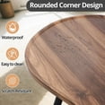 thumbnail image 4 of Modern Mango Tabletop Coffee Table,  Oval End Table with Wooden Top Board and Metal Legs, Curved Capsule Centre Coffee Table ,for Living Room, Bedroom, Office, Apartment, Easy to Assemble, Walnut, 4 of 6