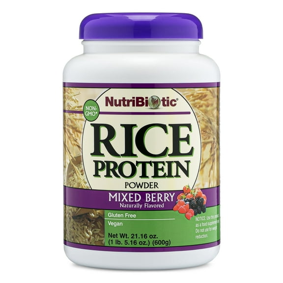 NutriBiotic Mixed Berry Rice Protein, 1 Lb 5 Oz (600g)