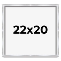 22x20 Frame Silver Whitewashed Wood Grain Solid Wood Shadow Box | 0.75 Inch Moulding Width | 0.75
