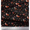thumbnail image 2 of Soimoi Poly Crepe Fabric Floral,Deer & Fox Kids Print Fabric by The Yard 52 Inch Wide, 2 of 3