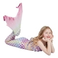 thumbnail image 4 of Maillot de Bain Fille Printemps Été Tenue de Plage Imprimé Volants Maillots de Bain Queue de Poisson Ensemble Maillots de Bain Enfants Filles B 8-9 Ans, 4 of 4
