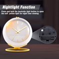 thumbnail image 4 of Battery Operated Desk Alarm Clocks with Light,Retro Silent White, 4 of 6