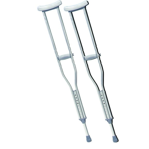 Underarm adjustable aluminum crutch, tall adult, 1pr