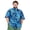 Blue Palm Tree, variant on BRISIRA Mens Big and Tall Hawaiian Shirt, Short Sleeve Button Down Tropical Beach Shirt 4XLarge