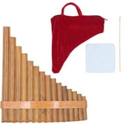 Bamboo Pipe Pan Flute 15 Pipes G Key Panpipe Pan Flute Traditional Woodwind Instrument for Music Enthusiasts (Left Hand)