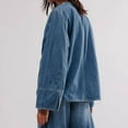 thumbnail image 2 of Otvok Ladies Style Tie Versatile Long Sleeve Pocket Denim Shirt Jacket Long Sleeve Hoodless Denim Jacket/Jacket, 2 of 6