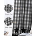 thumbnail image 3 of Gray Black Plaid Blackout Curtains for Bedroom Living Room Darkening Curtains 90 Inch Vintage Star Greyish Buffalo Lattice Black Out Window Curtain Privacy Window Treatment Grommet Drapes 52"x90"x2, 3 of 9