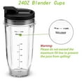 thumbnail image 5 of 2 Pack Replacement 24 Oz Blender Cups with Lid for Auto IQ BL450 BL480 NN102 Blender Accessories, 5 of 6
