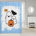 thumbnail image 2 of Manfei Kawaii Ghost Shower Curtain 72Wx78L,Happy Halloween Bath Curtain, 2 of 5