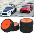 thumbnail image 4 of RC Tires, RC Drag Tires 4 PCS Concave Convex Texture Plastic Rubber  For 1/10 Flat Sports Car For Remote Control Car Red, 4 of 8