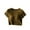 Coffee, variant on WREESH Women's Built-In Bra Workout Tops Short Sleeve Crop Top with Slim Fitted, Chest Pad, and Solid Color for Versatile Wear Black