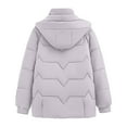 thumbnail image 5 of jtjvou Womens Quilted Winter Jacket Casual Detachable Hood Coat with Pockets Loose Warm Outerwear Lapel Slim&nbsp;FIT&nbsp;Jacket Purple XXXXXL, 5 of 7