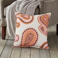 thumbnail image 2 of Greendale Home Fashions 20" x 20" Orange and Pink Paisley Cotton Canvas Decorative Pillow, 2 of 4